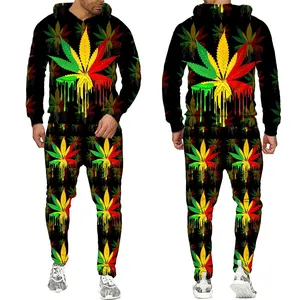 OEM Eco-Friendly Fleece Winter Men's Tracksuit Sweatsuit Hoodie Patchwork Pant Stacked <b>Joggers</b> Flared <b>Jogger</b> <b>Polyester</b>/Cotton - Product Image 2