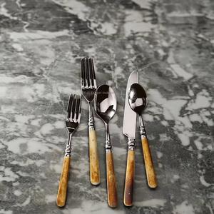 Nouveauté, service de couverts en métal argenté avec poignée en os antique pour la maison et le mariage, ensembles de couverts de table - Product Image 2