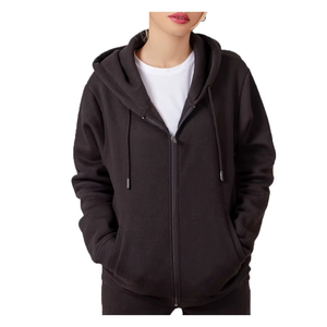 Sudadera con Capucha Extra Grande para Mujer, con Cierre, Logotipo Personalizado, Bordado Frontal, OEM, Venta al por Mayor, Ropa Urbana con Color Personalizado - Product Image 2