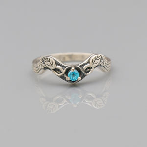 Nouveau concepteur 925 bague florale en argent Sterling bleu topaze Turquoise incroyable coupe pierre précieuse naturelle bijoux fins mariages en gros - Product Image 2