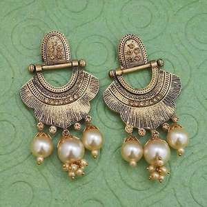 Earrings-1312031B ห้อยไข่มุกชุบทองแฟชั่นชั้นนำ - Product Image 1