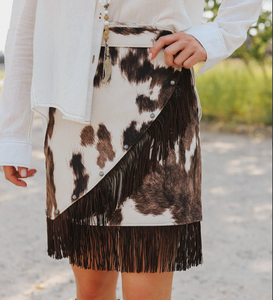 Falda Midi de Cuero Vacuno Genuino de Alta Calidad, Informal, Cómoda, de Cintura Alta, Brillante, Ajustable, Ecológica y Única para Mujer - Product Image 3