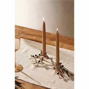 Ensemble de bougeoirs en forme de branche d'olivier dorée de luxe |   Support de bougie en métal rustique pour centre de table de mariage, vente en gros, pour décoration intérieure - Product Image 1