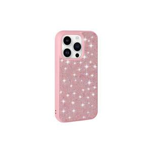 Étui de protection Netzy de luxe avec design diamant rose pour iPhone 14 Pro Max, étui de téléphone portable incrusté de strass - Product Image 1
