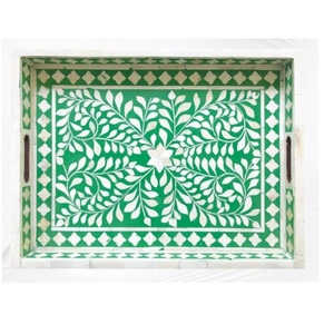 High Standard Quality Catering Equipment Serving Delicious Food and Dessert Wooden Serving Tray With Bone Inlay Finishing Tray - Product Image 1