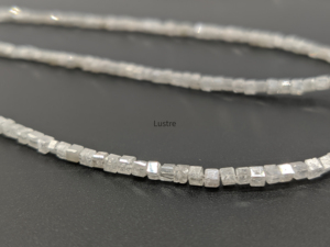 Cuentas de Cubo de Diamante Blanco Lustre LD0027, Naturales, Brillantes, de Forma Elegante, Facetadas, en Caja de 14 Pulgadas para la Fabricación de Joyas - Product Image 4