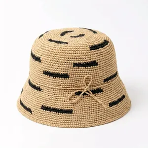 Sombrero de Pescador de Algodón Bordado a Mano con Rayas Coloridas, Estilo Étnico, Unisex, Primavera Verano, Casual, Adulto, 56-58CM - Product Image 2