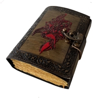 Journal en cuir véritable fait à la main avec un motif de loup en relief, double couleur, vintage, livre de sorts, grossiste, avec serrure en métal, meilleur cadeau