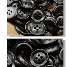 Buffle OX corne blancs bouton haute qualité personnalisé rond 4 trous 4 trous corne résine bouton de couture mode 4 trous boutons - Product Image 5