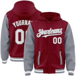 Veste universitaire OEM de haute qualité pour hommes avec sweat à capuche et manches en cuir Veste Letterman de baseball personnalisée pour les grandes tailles - Product Image 5