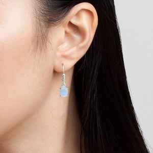 Boucles d'oreilles personnalisées pour femmes en argent sterling 925 aigue-marine pierres précieuses boucles d'oreilles piercing fin pour femmes - Product Image 4