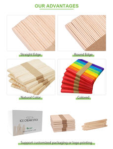 Çevre dostu biyobozunur ahşap dondurma çubukları tek kullanımlık Popsicle karıştırma çubukları - Product Image 6