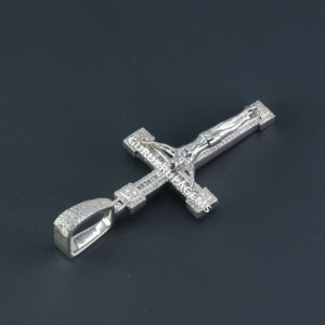 Unveil Elegance With This 14KT <b>White</b> <b>Gold</b> Diamond Hip Hop Pendant With Lab Grown Round Brilliant Cut Diamonds in VVS Clarity - Product Image 3