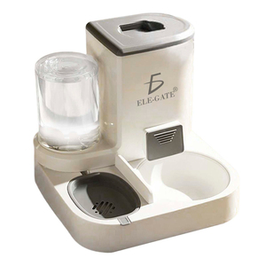 Distributeur automatique 2-en-1 en acier inoxydable pour animaux de compagnie, 4L, portable, pour eau et nourriture, avec source de charge, gamelles et mangeoires pour chiens - Product Image 1