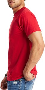 T-Shirt col rond de la meilleure qualité, produit en gros-rouge-gris-bleu-T-Shirt homme-Logo personnalisé - Product Image 3