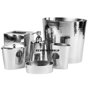 Ensemble de salle de bain en acier inoxydable martelé, vanité de salle de bain faite à la main d'excellente qualité, ensemble de salle de bain en gros poli brillant - Product Image 1