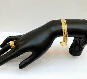 กำไลข้อมือทอง 24 กะรัต สำหรับผู้หญิง พร้อมแหวน - Product Image 3