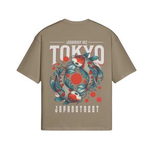 T-shirt Carpe Koi Japonaise Respirant Été Lavage à l'Eau Pur Coton Vintage Rétro Mode Marque Manches Courtes - Product Image 1