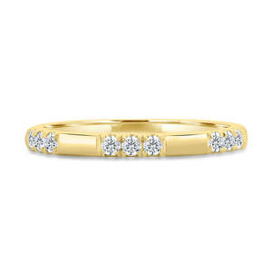 Joyería fina Juego de bisel de corte redondo Anillo de diamante pavimentado agrupado cultivado en laboratorio Banda de eternidad de boda en oro amarillo Joyería cultivada en laboratorio - Product Image 2