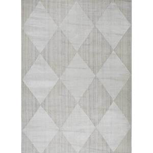 Tapis géométrique rectangulaire en laine, bambou, soie, jute, coton biologique et viscose, tissé à la main, couleur ivoire, pour la maison, couloir, HBW-1016 - Product Image 1
