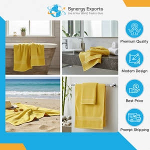 Serviettes de bain en polycoton à finition lavée, best-sellers, conçues pour un confort quotidien et un monde durable, pour les acheteurs sérieux. - Product Image 5