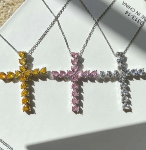 จี้สร้อยคอทรงกากบาทประดับเพชรโมอิสซาไนต์ทรงเจ้าหญิง เงินแท้ 925 ฝังแบบช่อง สไตล์ฮิปฮอป - Product Image 2