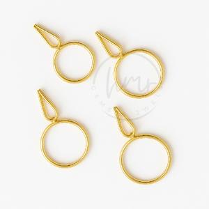 Anillo blanco de Plata de Ley 925 chapado en oro de 18kt con base ajustable para cabujón de piedras preciosas y joyería personalizada - Product Image 1