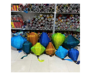 Lanterne en bambou de soie Hoi An faite à la main LED lanterne suspendue extérieure vietnamienne Hoi An lanterne en bambou de soie Premium Offre Spéciale 2025 - Product Image 1