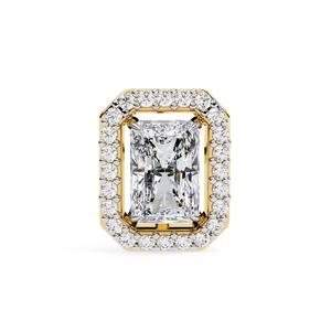Boucles d'oreilles personnalisées en diamant pour femme, or jaune 14 carats, diamant de laboratoire taille radiant, certifié IGI, classiques, élégantes et uniques - Product Image 2
