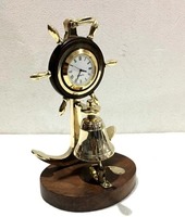 Reloj de Pared Náutico de Latón con Acabado Antiguo para Dormitorio, Diseño Art Deco con Temática de Boda, Funcionamiento Silencioso