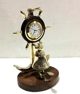 Antique Finish Brass Nautical Wall <b>Clock</b> for Coastal Themed Living Room and Office Display - Product Image 6