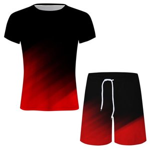 Survêtement d'été à manches courtes pour hommes, tenues 2 pièces de grande taille avec chemise à capuche et short, ensembles de jogging - Product Image 1