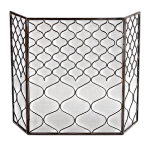 Écran de cheminée au design élégant, 2 panneaux, grand, plat, en métal forgé, garde-étincelles, couverture de porte pour la maison, maille décorative pour cheminée - Product Image 4