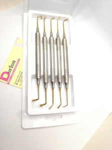 ชุดเครื่องมือเติมฟันแบบประกอบเองโลโก้5ชิ้นหัวชุบทองทำจากสแตนเลส - Product Image 6