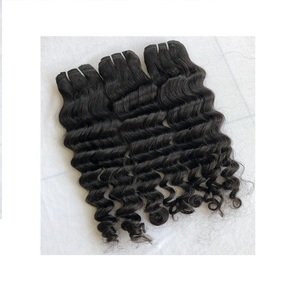 Top 100% Extensiones de cabello Remy 22 \ "Suelta Onda profunda Negro Proveedor indio de confianza Exportación al por mayor - Product Image 1