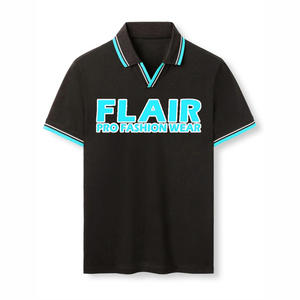 Gran oferta de algodón 100% para hombre, camiseta Polo personalizada de buena calidad, Color sólido, estilo informal, patrón, 180g, tela, peso frontal - Product Image 4