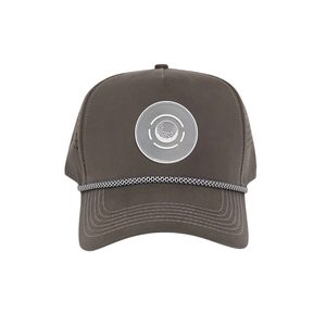 Casquette de golf professionnelle 5 panneaux perforée au laser respirante avec visière torsadée et cordon, personnalisation en silicone du logo du fabricant - Product Image 1