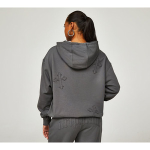 Conjunto de chándal Jogger con logotipo personalizado 2025 para mujer, Sudadera con capucha y pantalones de chándal, chándal informal ecológico - Product Image 5