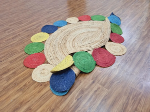 Tapis en jute tressé de style marocain fait main taille personnalisée rembourré tufté pour un usage domestique lavable pour salon chambre salle à manger - Product Image 3