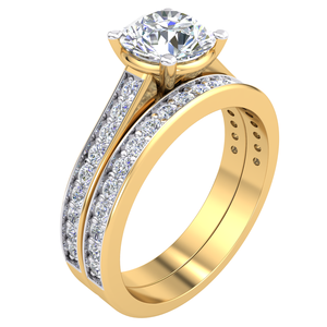 Anillo clásico elegante para mujer, oro de 18 quilates con 1.57Cts VS Clarity Lab Grown EF Color Diamond para fiestas, joyería de oro sólido - Product Image 1