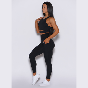 Leggings noirs personnalisés Cincher Leggings Scrunch avec poches latérales taille haute et vêtements de sport Leggings de gym à la mode pour les femmes - Product Image 5