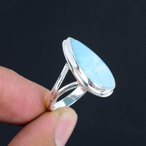 Tendance 925 argent Sterling Larimar pierres précieuses bague bijoux à la main argent Boho Style bague bijoux pour femmes cadeau pour les filles - Product Image 4