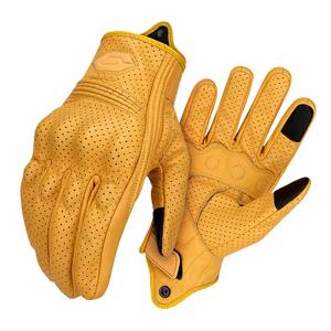 Gants de moto en cuir pour homme, respirants, avec fermeture à cordon, protection pour le motocross et les sports de plein air - Product Image 3