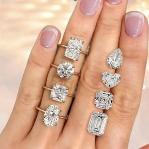 Customized <b>Sterling</b> <b>Silver</b> Oval Cut Halo Engagement Wedding <b>Ring</b> Hip Hop IGI Certified <b>Adjustable</b> Women's Jewelry Gift - Product Image 5