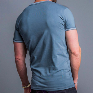 Camiseta transpirable y seca de cuello redondo para hombre, camiseta de manga corta 100% algodón para hombre - Product Image 5