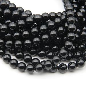 Wholesale Natural Black <b>Tourmaline</b> Gemstone Beads 8m High Quality DIY Jewelry Making Supplies for Necklace <b>Bracelet</b> Earrings - Product Image 1