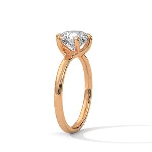 Anillo de compromiso clásico de 6 puntas con diamante de laboratorio de 1 quilate en oro de 14k, 18k, 10k o plata 925, corte ovalado, anillo de propuesta. - Product Image 5