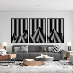 Arte de pared con aspecto de montaña de diseño único hecho a mano indio para decoración de pared del hogar MDF corte láser diseño personalizado elegante los mejores precios - Product Image 1