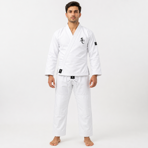 Kimono de BJJ Shansa Don Blanco, 100% Algodón Elástico, Antibacteriano, Transpirable, Uniforme de Artes Marciales Unisex para Adultos, Corte Regular - Product Image 4
