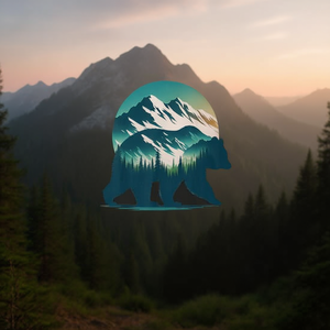 T-shirt d'extérieur Bear Nature Mountain Tree pour hommes et femmes – Collection de vêtements promotionnels - Product Image 3